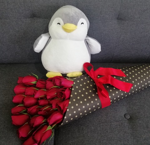 Mitla 24 rosas + Pingüino